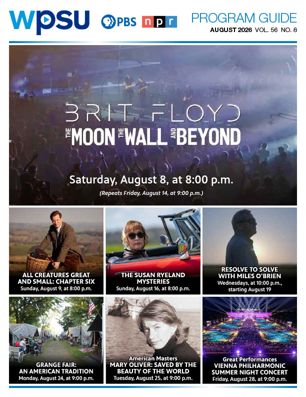 Download the August 2026 Guide WPSU August 2026 Guide cover