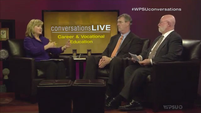 Patty Satalia with guests Paul Starkey and David Passmore