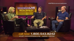 Patty Satalia, Tom Butzler and John Esslinger on the set of Conversations Live