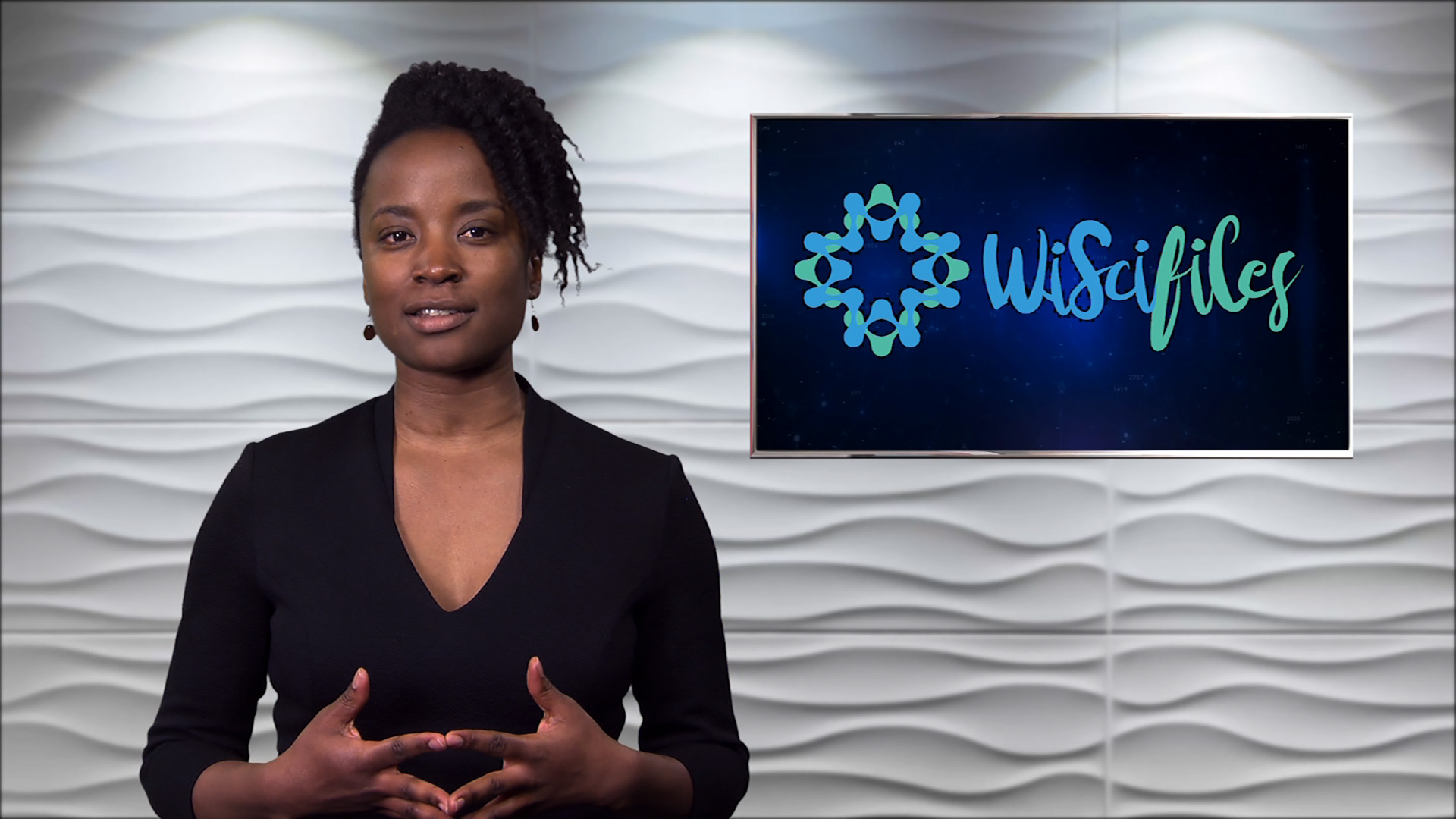 Cheraine Stanford on the set of SciTech Now