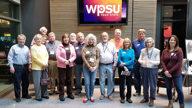 group photo in WPSU studio lobby