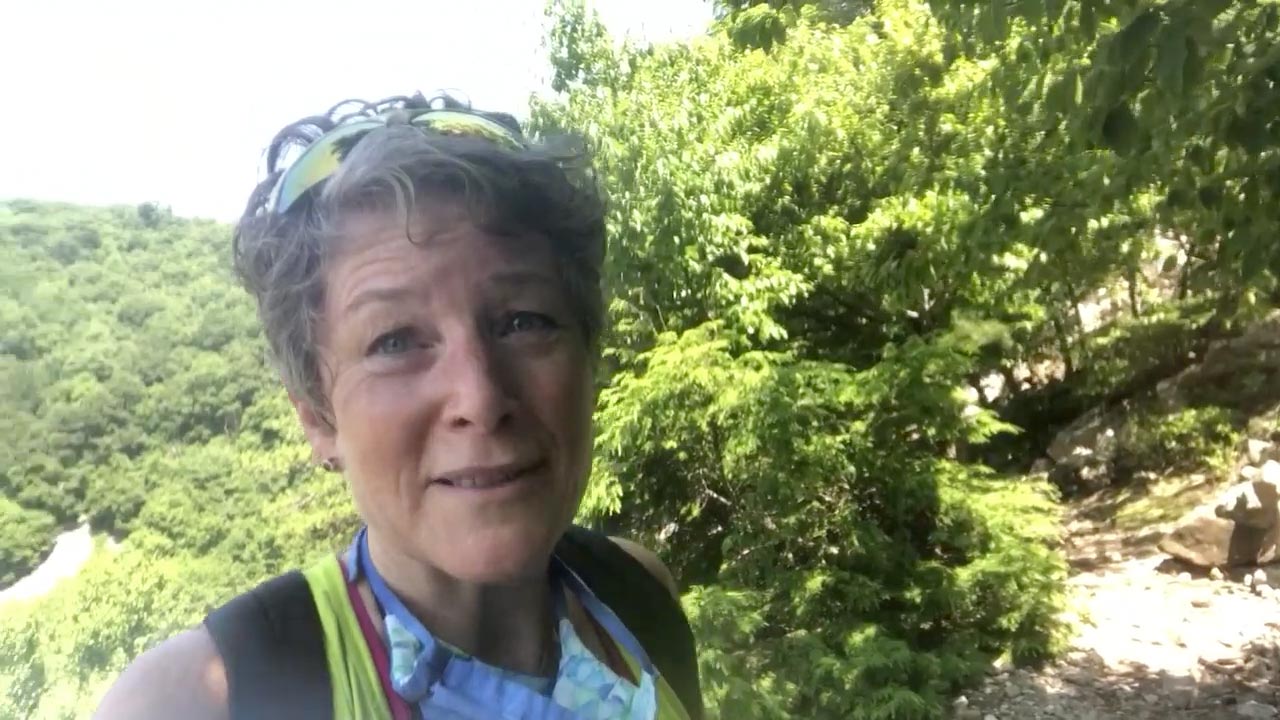 Carolyn walking the 1000 steps trail