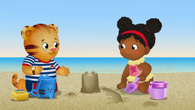 daniel tiger at the beach