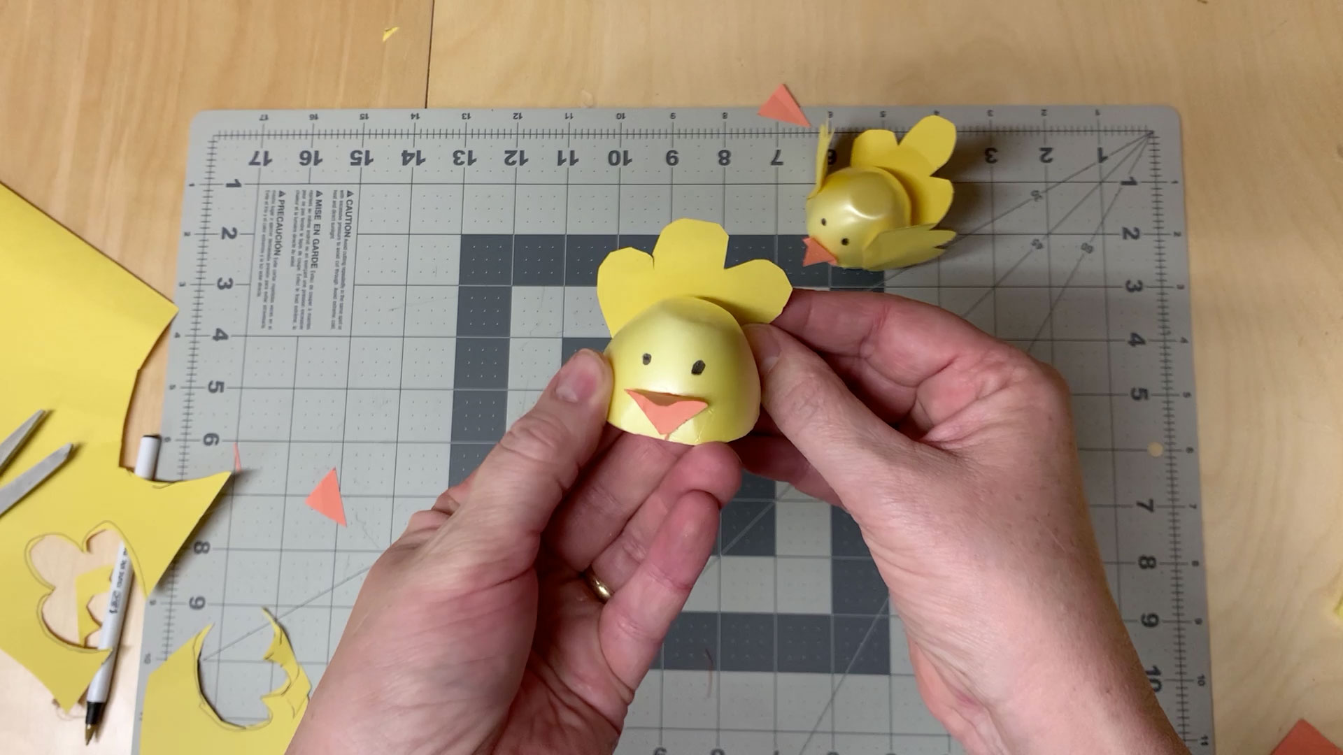 chick made from an egg carton