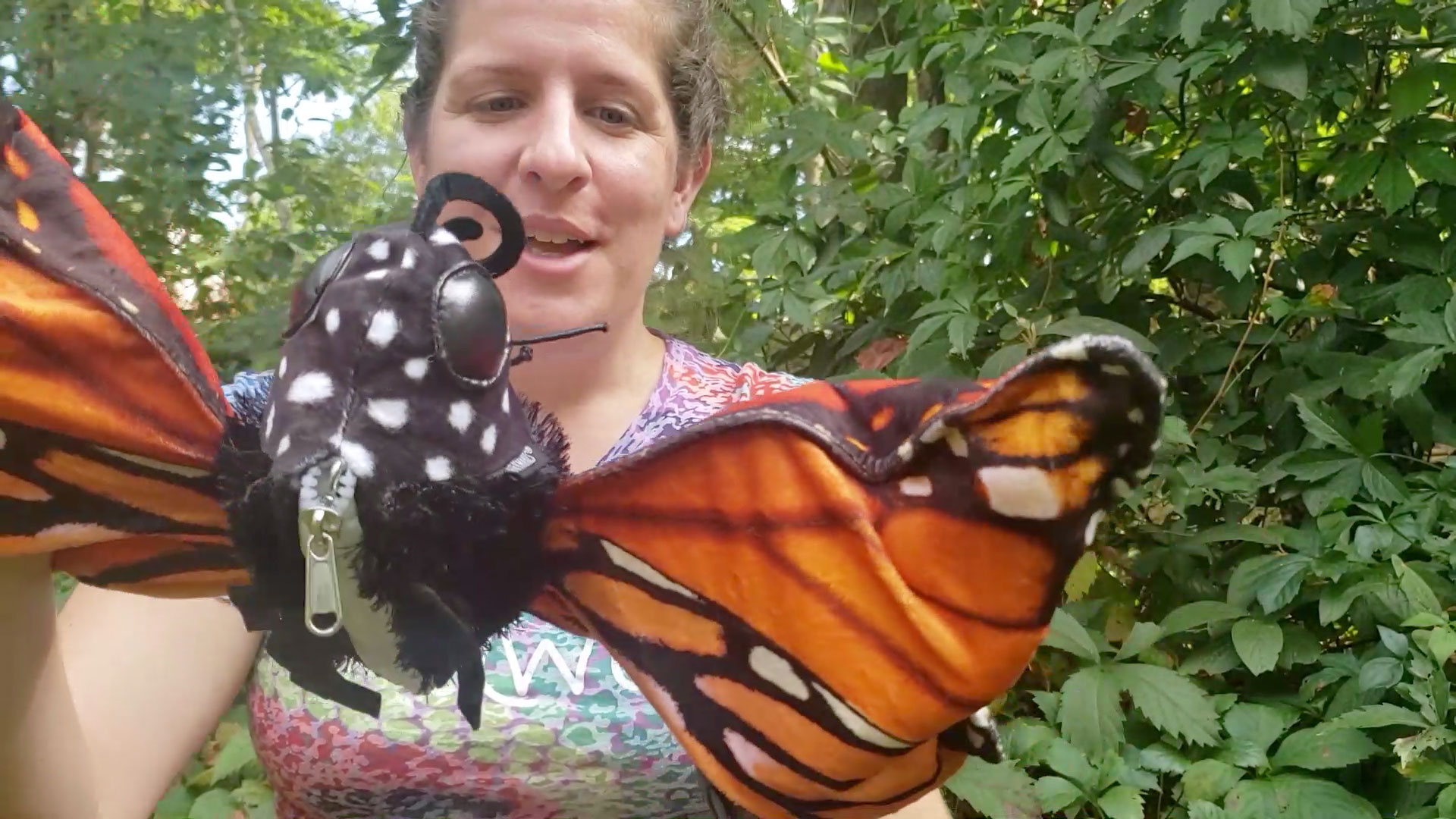 Kate showing a butterfly