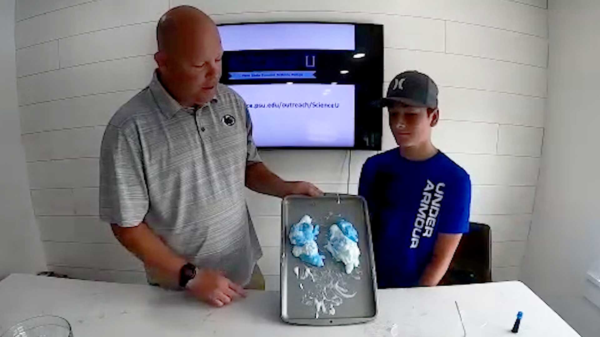 Justin Hazelton demonstrates how glaciers move