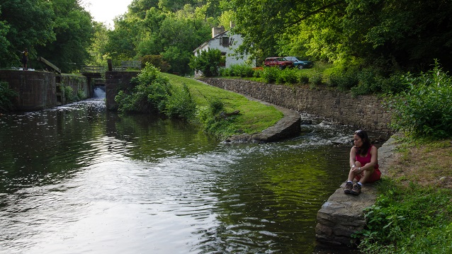 relaxing by the river
