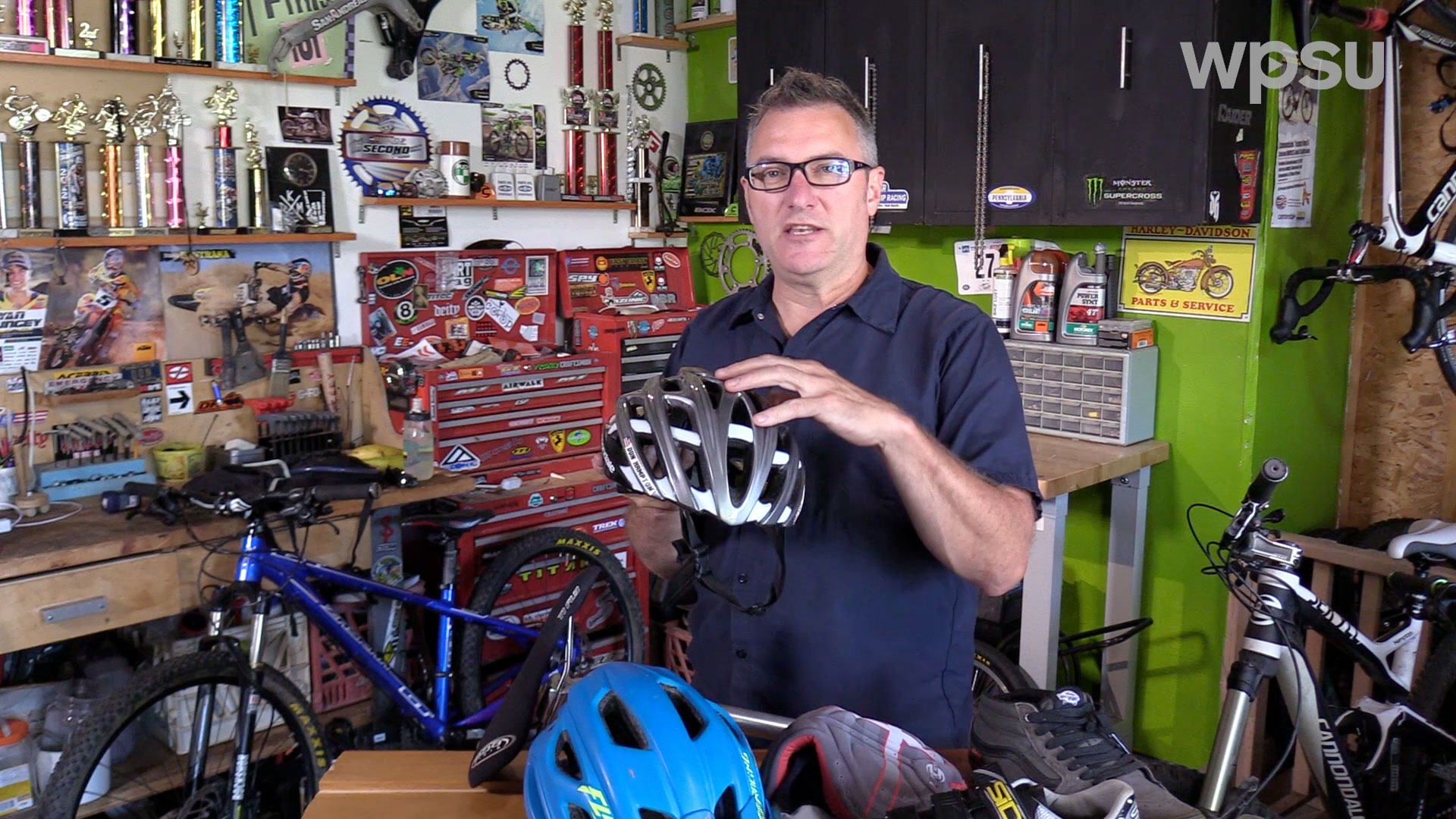 host Don showing basic bike helmet