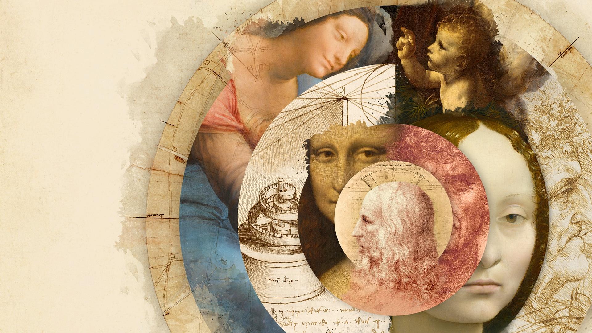 Collage of works by Leonardo da Vinci.