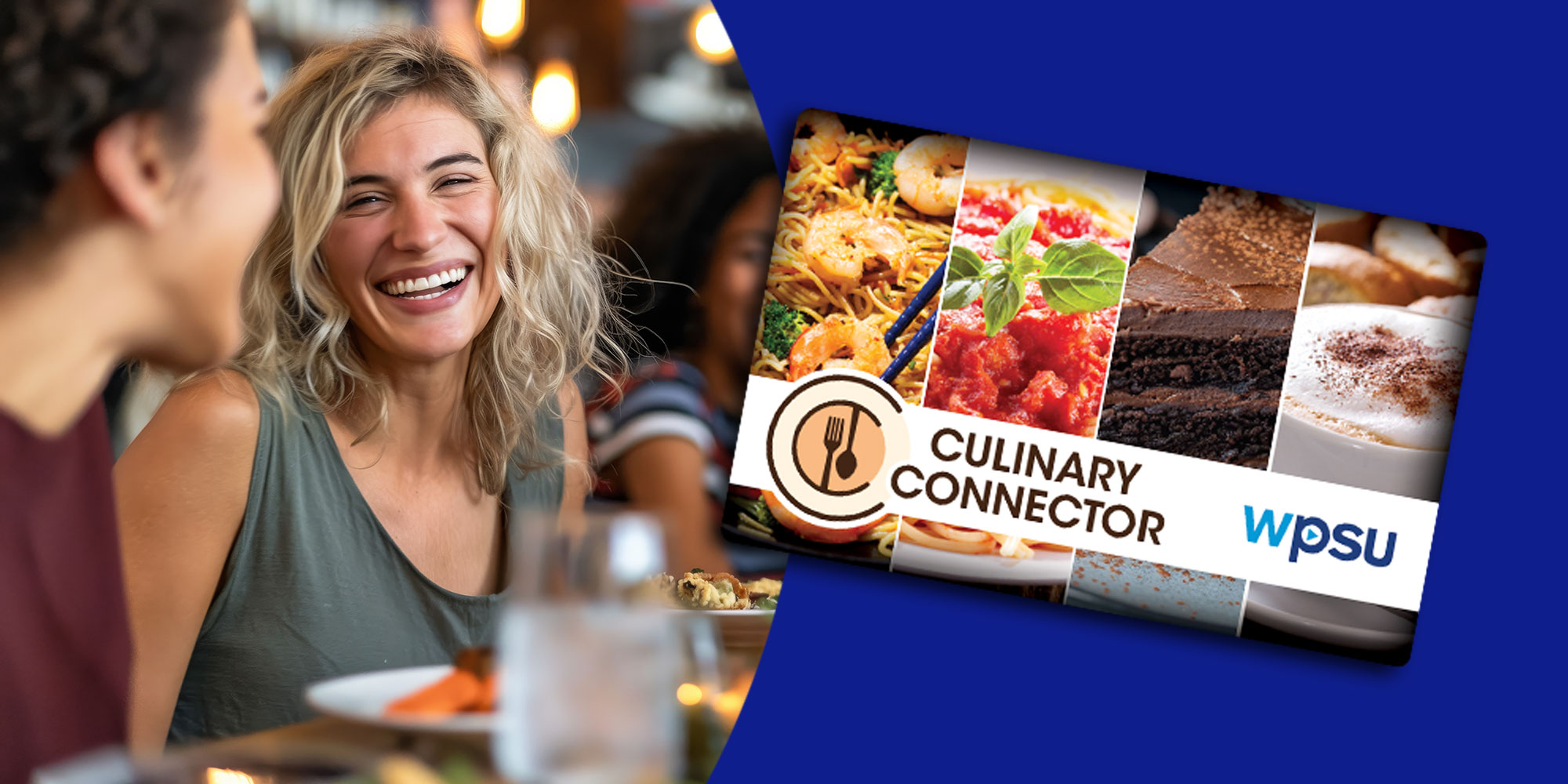 Smiling people in a restaurant.