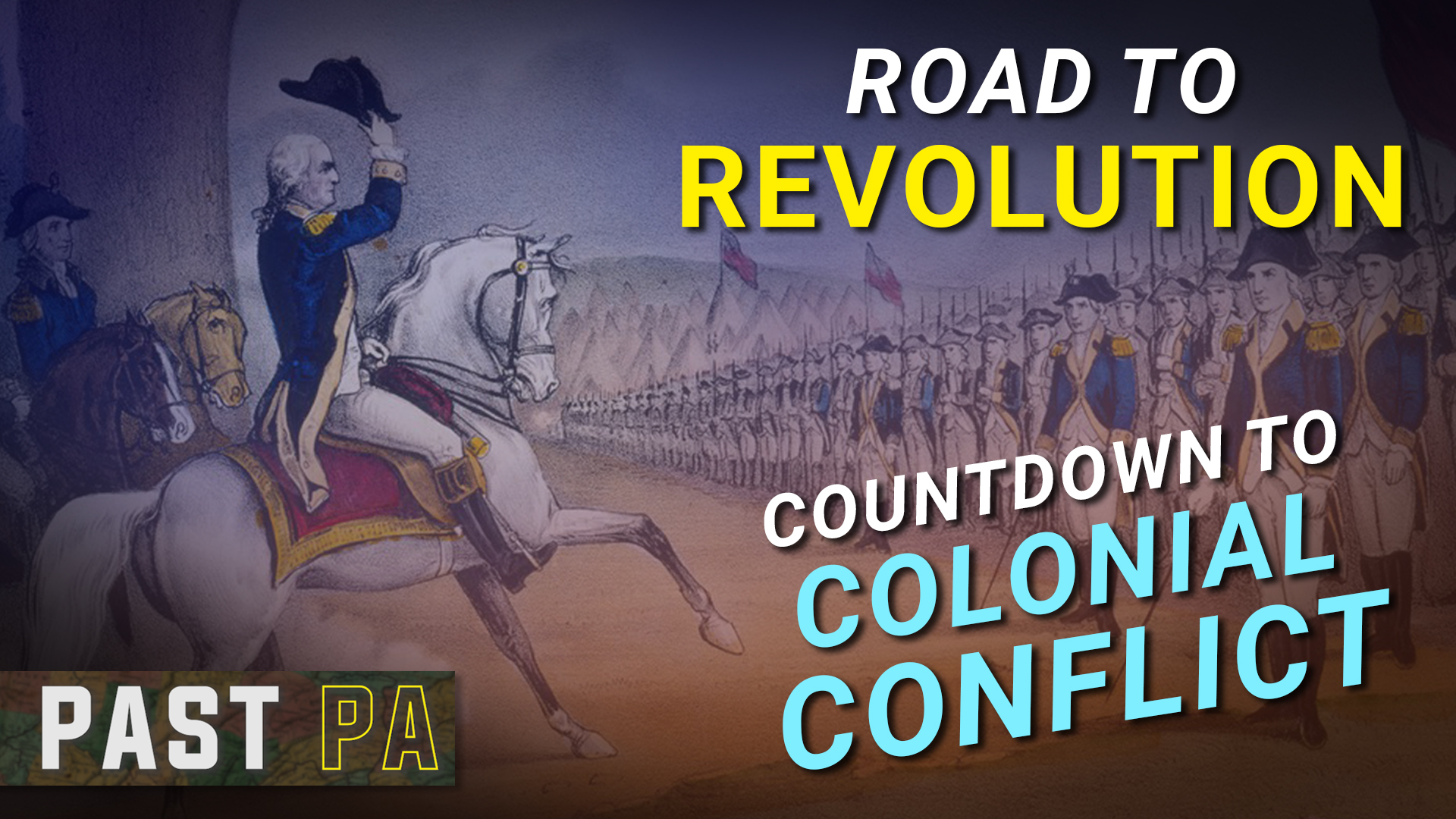 An illustration of an American army lined up during the American Revolution.
