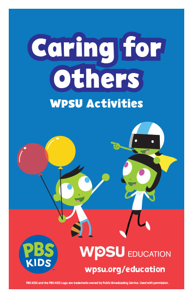 PBS Kids characters holding baloons.