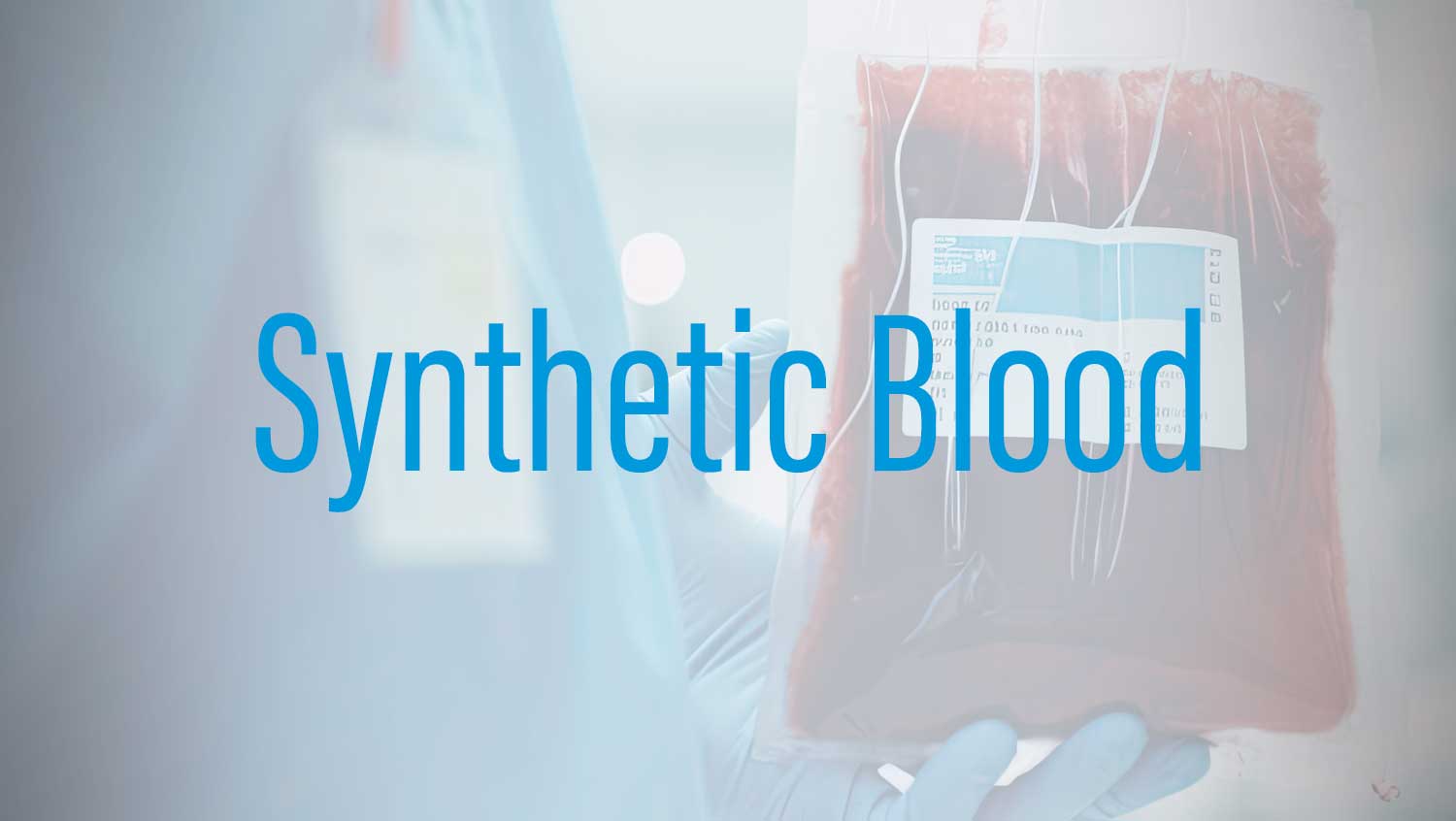 Set of hands in medical gloves holding transfer bag of blood.