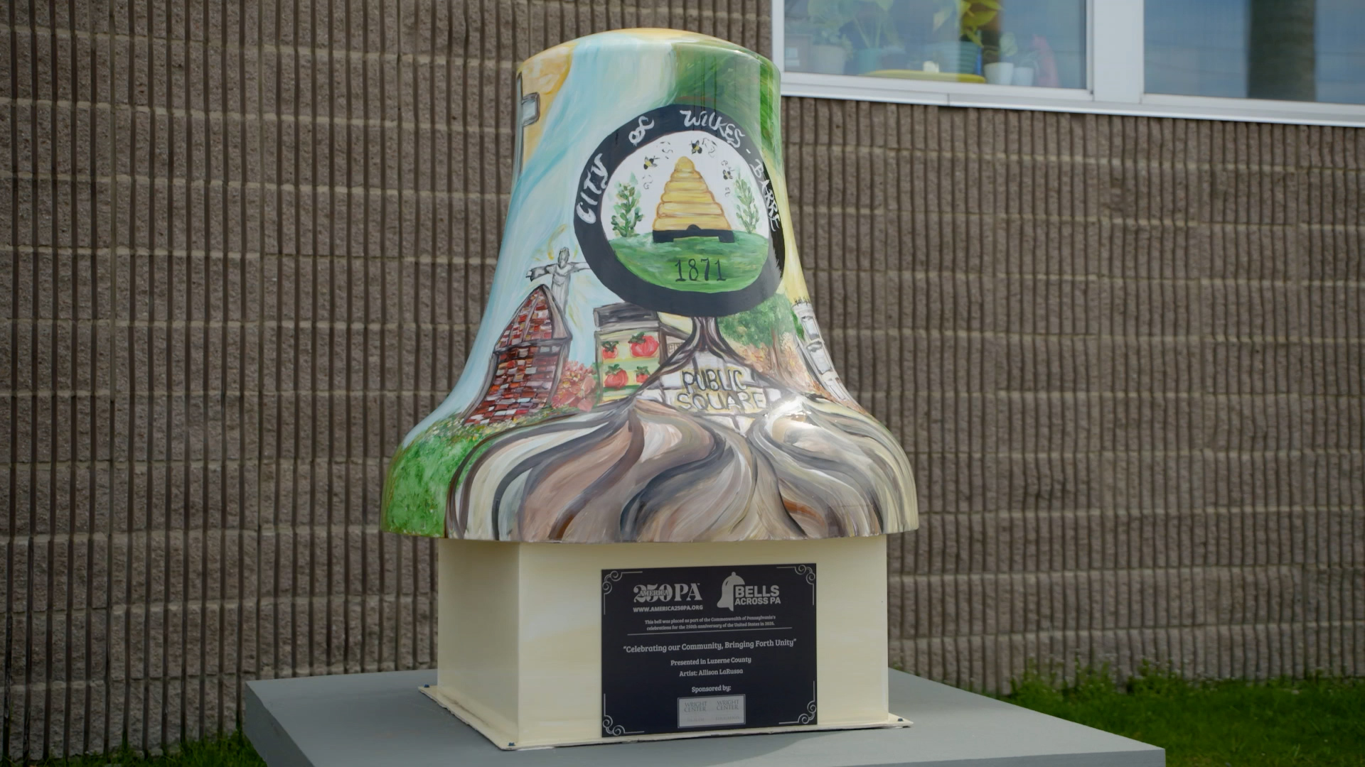 A decorated replica of the Liberty Bell in Wilkes-Barre, Pennsylvania.